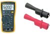 Fluke 117 Electricians True RMS Multimeter & AC175 Threaded Slide-on Alligator Clip Set with Flexible Boots