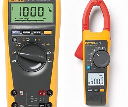 Fluke 179 ESFP True RMS Multimeter with Backlight and Temp & 375 FC True-RMS 600A AC/DC Wireless Clamp Meter