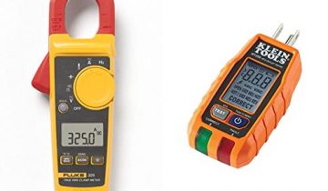 Fluke 325 Clamp Multimeter AC-DC TRMS & Klein Tools RT250 GFCI Receptacle Tester with LCD Display, for Standard 3-Wire 120V Electrical Outlets
