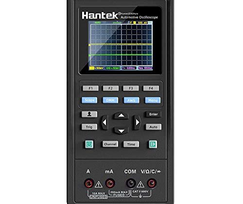 Hantek Professional Automotive Oscilloscope 2D82AUTO, 4 in 1 Handheld Oscilloscope Multimeter, Digital USB Oscilloscope with 2 Channels 80 MHz Bandwidth, Oscilloscope Kit 2D82 I