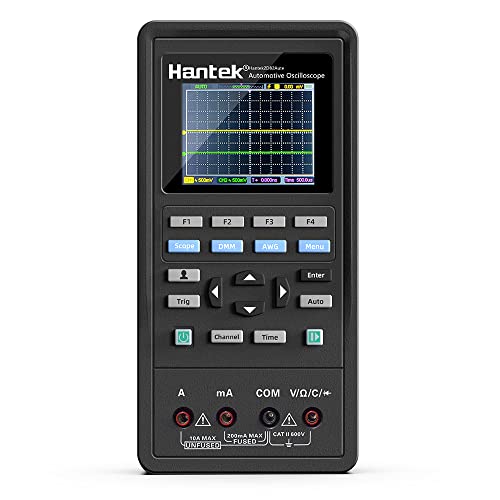 Hantek Professional Automotive Oscilloscope 2D82AUTO, 4 in 1 Handheld Oscilloscope Multimeter, Digital USB Oscilloscope with 2 Channels 80 MHz Bandwidth, Oscilloscope Kit 2D82 I