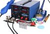 YIHUA 853D USB 3A-Three Tools- Soldering Station, Hot Air Rework Station and Power Supply 0~3A, 0-15V with output and test modes. Also ºC/°F display, Digital Cal, Sleep Function