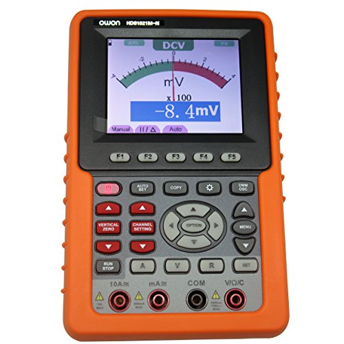 Owon HDS1021M-N Series HDS Handheld Digital Storage Oscilloscope and Digital Multimeter, 20MHz, Single Channel, 500MS/s Sample Rate with waveform record & replay、FFT Functions