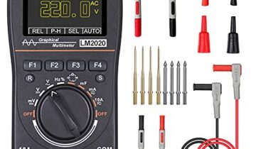 Handheld Oscilloscope Multimeter 2 in 1, LM2020 with Test Leads Kits, Professional LED Oscilloscope with 2.5 Msps High Sampling, Waveform Capture Function, DC/AC Voltage Current Test