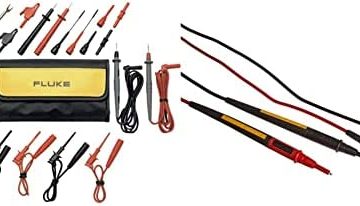 Fluke TL81A Test Lead Set, Deluxe Electronic,Red/Black,Small & TL175E TwistGuard Double Insulated Silicone Test Lead Set with Removable 4mm Lantern Tips, 2mm Diameter Probe Tips