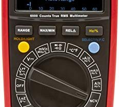 Triplett MM525 True RMS 6000 Count High Performance Digital Multimeter with Certificate of Calibration to NIST – AC/DC Voltage, AC/DC Current, Resistance, Temperature, Continuity