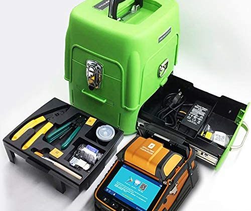 D YEDEMC SM&MM Automatic Fiber Optical Fusion Splicer Integrate Visual Fault Locator and Optical Power Meter (Ai-9) & Fiber Cleaver Kit (Green_Box_Ai-9)