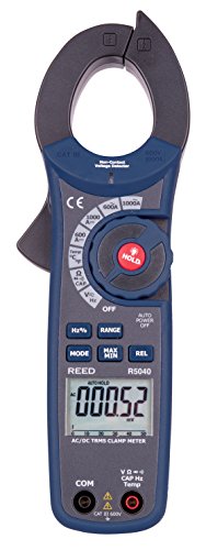 REED Instruments R5040 True RMS AC/DC Clamp Meter with Temperature and Non-Contact Voltage Detector, 1000A