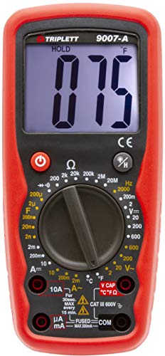 Triplett High Performance 2000 Count Digital Multimeter – AC/DC Voltage, AC/DC Current, Resistance, Continuity, Diode Test, plus Temperature, Frequency and Capacitance (9007-A)