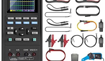 Hantek Professional Automotive Oscilloscope 2D82AUTO, 4 in 1 Handheld Oscilloscope Multimeter, Digital USB Oscilloscope with 2 Channels 80 MHz Bandwidth, Oscilloscope Kit 2D82 III