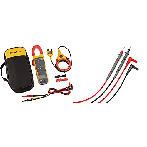 Fluke 381 Remote Display True-RMS AC/DC Clamp Meter with iFlex & TL71-1 TL71 Premium Test Lead Set, Right Angle