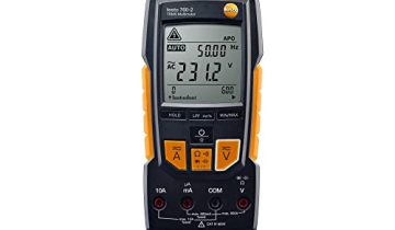 Testo 760-2 Digital Multimeter – Multimeter T-RMS for HVAC measurements, current, and frequency testing – voltage tester including automatic range detection, auto power off, and thermocouple adapter