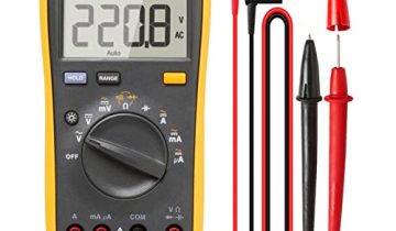 HTLNUZD Fluke 15B+ Auto/Manual Digital Multimeter, AC/DC Voltage Current Resistance, Continuity, Frequency with Temperature Probe Measures Meter