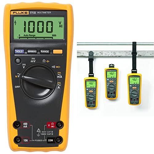 Fluke 77-IV Digital Multimeter, Yellow & TPAK Meter Hanging Kit