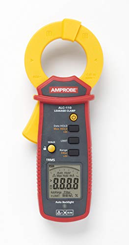 Amprobe ALC-110 True-RMS AC Leakage Current Clamp with Mechanical Lock Jaw, 6000 Counts Digit Large Scale, Red