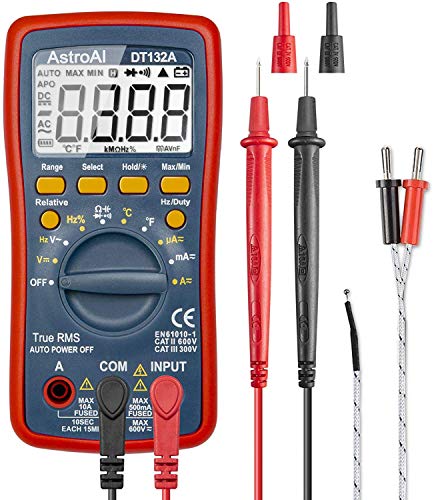 AstroAI Digital Multimeter TRMS 4000 Counts with DC AC voltmeter and Auto-Ranging Fast Accurately Measures Voltage, Current, Resistance, Capacitance, Temperature, Continuity, Frequency and Duty-Cycle.