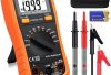 Neoteck Auto Ranging Digital Multimeter AC/DC Voltage Current Ohm Capacitance Frequency Diode Transistor Audible Continuity, Multi Tester with Backlit LCD