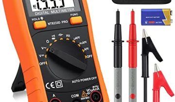 Neoteck Auto Ranging Digital Multimeter AC/DC Voltage Current Ohm Capacitance Frequency Diode Transistor Audible Continuity, Multi Tester with Backlit LCD