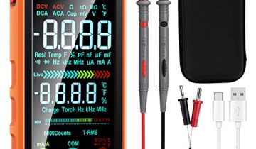 Digital Multimeter, FKM Voltmeter with Auto-Ranging & Rechargeable, DC/AC Current Voltage Tester, TRMS 6000 Counts with NCV Temperature Resistance Continuity Battery Tester for Electronics, Automotive