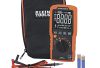 Klein Tools MM450 Multimeter, Slim Digital Meter, Auto-Ranging TRMS, 600V AC/DC Voltage, Current, Resistance, Temp, Frequency, Continuity Orange