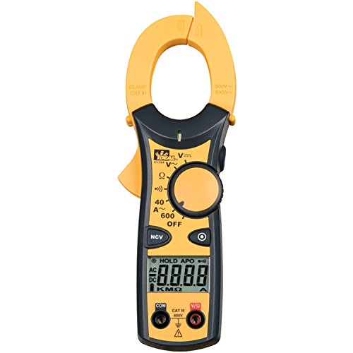 IDEAL INDUSTRIES INC. 61-744 Clamp Meter 600 Amp AC with NCV, Voltage Indicator, CATIII for 600v, Yellow, 1.25″