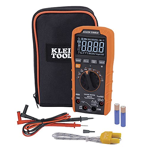 Klein Tools MM720 Digital Multimeter, Auto-Ranging TRMS, Low Impedance (LoZ), 1000V AC/DC Voltage, 10A AC/DC Current, 60 MOhms Resistance,Orange/Black