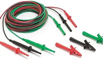 Fluke TL1550B 3 Piece Test Lead Set with Alligator Clips, 5000V DC Voltage, 20A Current, 103-25/128″ Cable Length