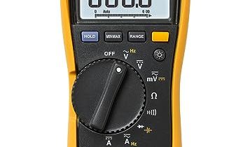 Fluke 115 Digital Multimeter, Measures AC/DC Voltage To 600 V and AC/DC Current to 10 A, Resistance, Continuity, Frequency, and Capacitance, Includes Holster and Silicone Test Lead Set